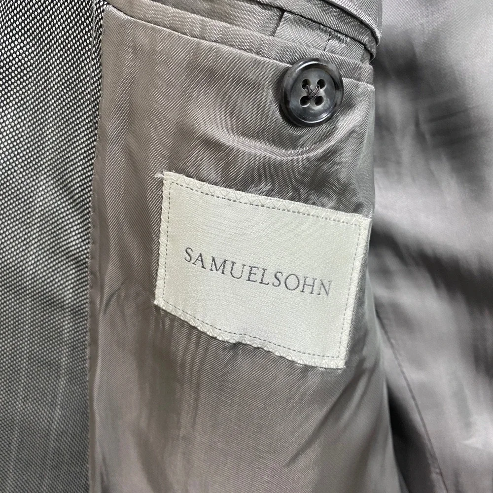 Samuelsohn Saks Fifth Avenue Grey Pinstripe Super 130s Wool Blazer 44R Canada
